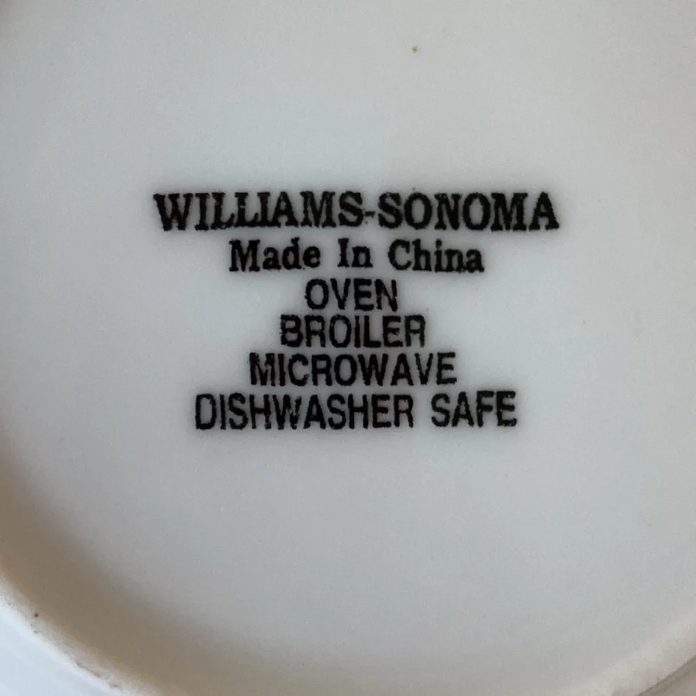 Williams Sonoma Essential white cream soup bowl with saucer